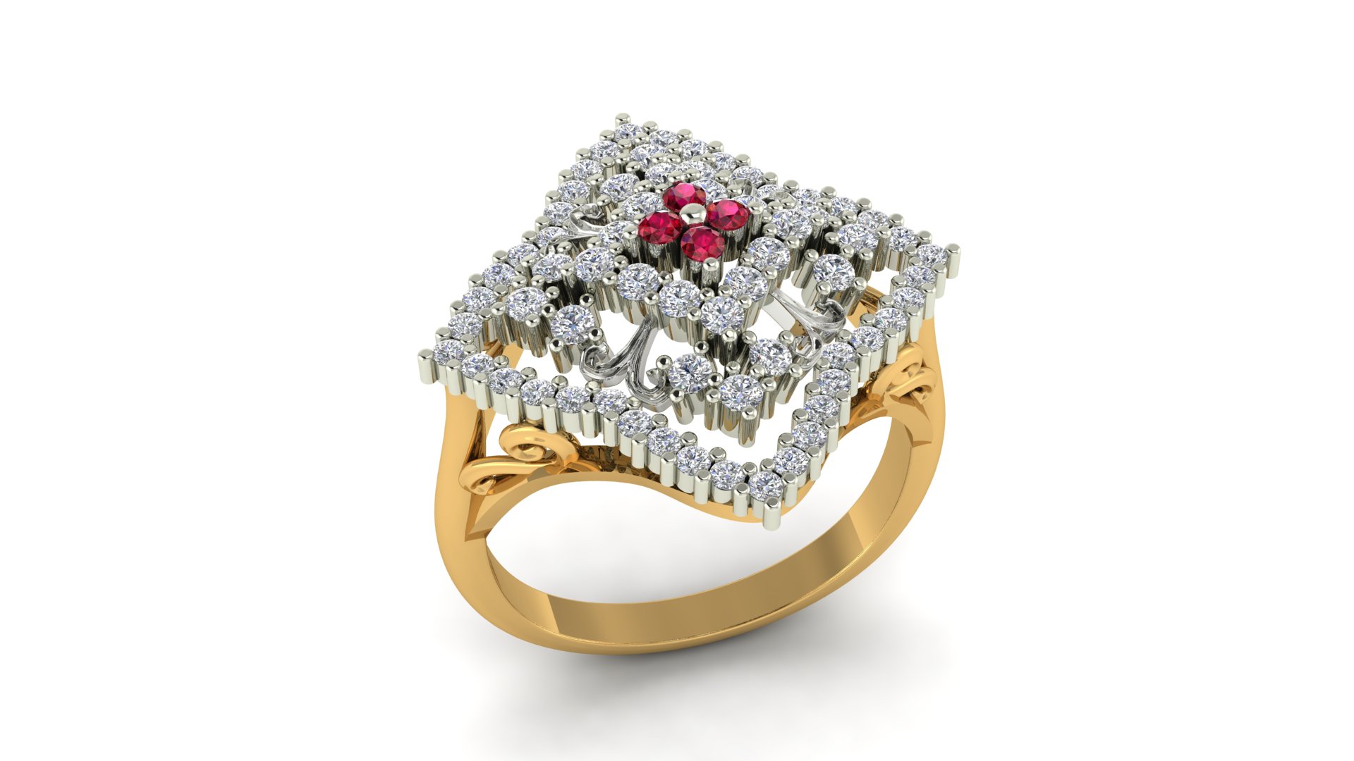 Glimps Diamond Ring in 18kt Gold - Buy at OrnaShine.com