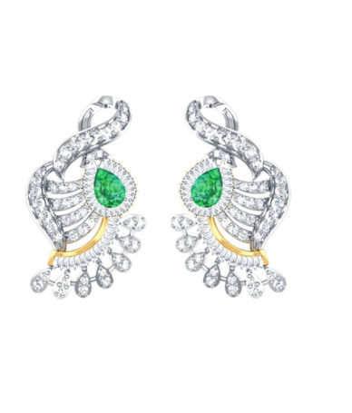 Gentian Diamond Earring