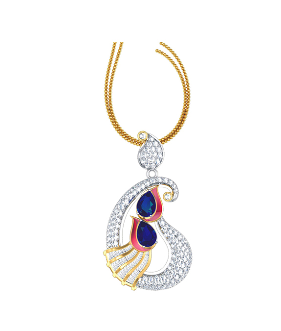 Gentian Diamond Pendant