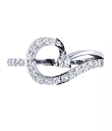 Silver-tone Diamond Ring