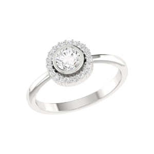 Halo Harmony Solitaire Ring