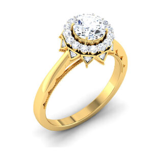 Stellar Halo Solitaire Ring