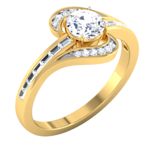 Golden Serenade Solitaire Ring