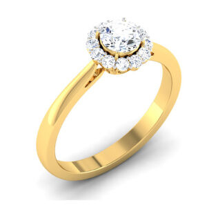 Ethereal Halo Solitaire Ring