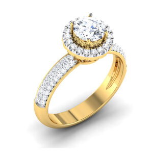 Majestic Halo Pave Solitaire Ring