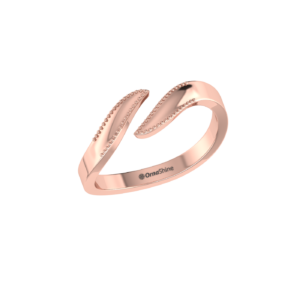 Textured Rose Gold Leaf Ring